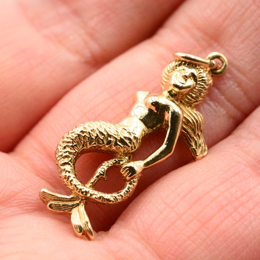 10K Gold Mermaid Pendant